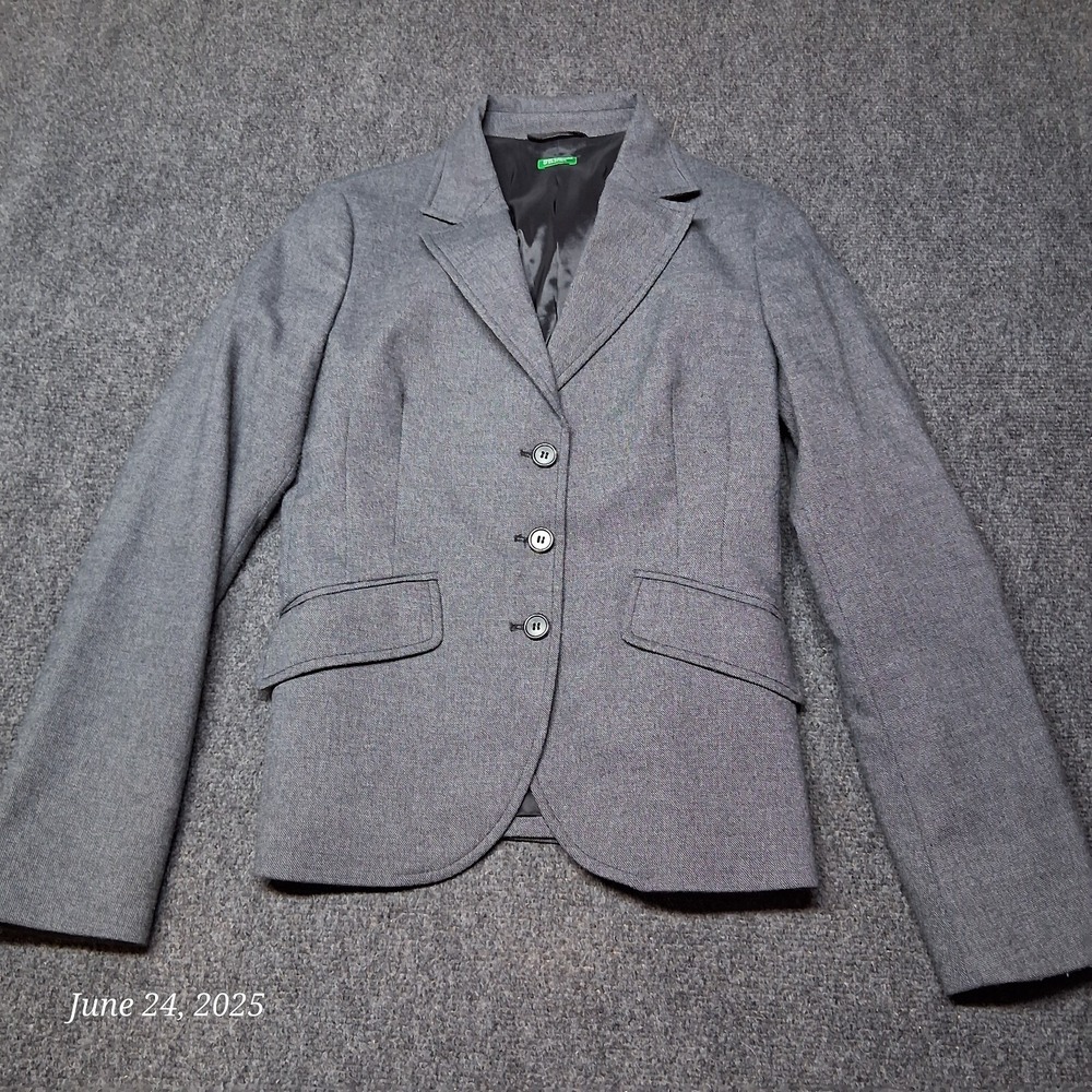 United Colors of Benetton Womens‎ Blazer Size US 10 or 42 Gray Stretch